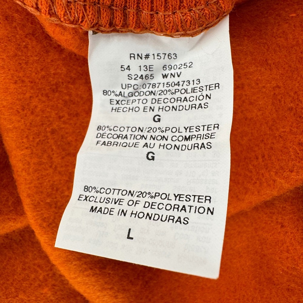 Champion Eco Fleece Mens Large Crewneck Sweatshirt Burnt Orange Embroidered Logo - Picture 7 of 7